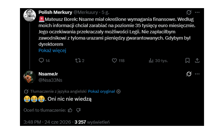 Jean-Pierre Nsame ODPOWIADA na doniesienia Mateusza Borka nt. SWOJEJ PENSJI!